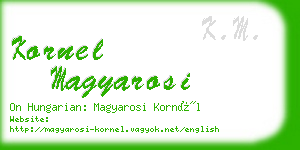 kornel magyarosi business card